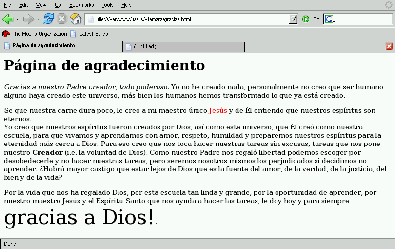 Visualización de página HTML