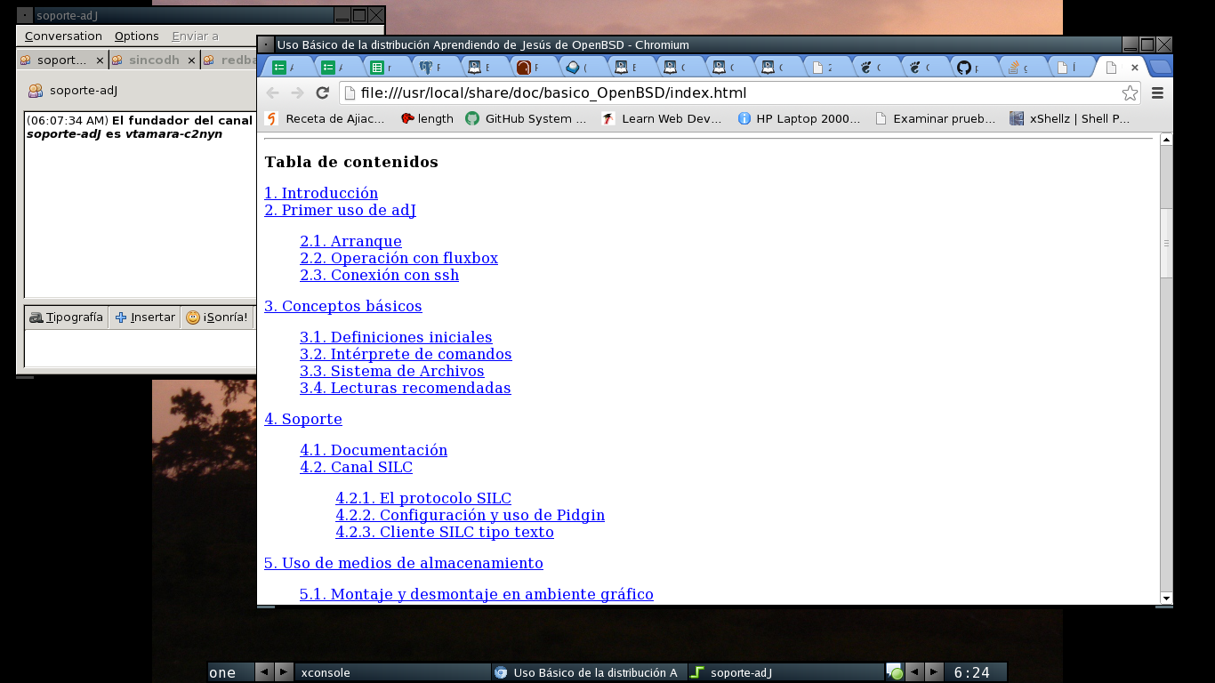 Escritorio fluxbox con navegador Chrome